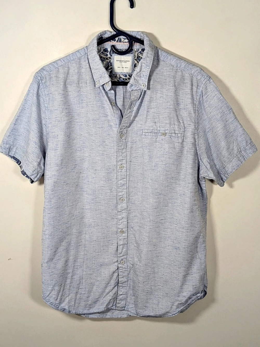 Denim & Flower Floral Short Sleeve Shirt Size XL